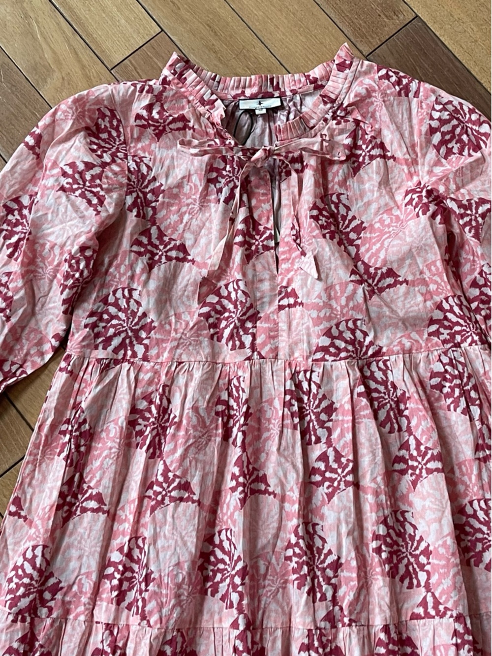 Tuckernuck Nautilus Print Long Sleeve Salty Paloma Caftan Boho Dress Pink XS NWT - Picture 9 of 16